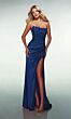 Alyce Paris 62147 Satin Draped Skirt Scoop Neck Dress