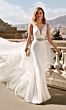 Alyce Paris 7019 Plunging Neckline Wedding Dress with Draped Overskirt