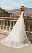 Alyce Paris 7019 Plunging Neckline Wedding Dress with Draped Overskirt