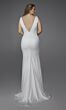 Alyce Paris 7019 Plunging Neckline Wedding Dress with Draped Overskirt