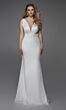 Alyce Paris 7019 Plunging Neckline Wedding Dress with Draped Overskirt