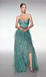 Aerie Couture 405 Slit Skirt Plunging Neckline Dress