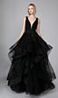 Alyce Paris 7040 Flounce Skirt Plunging Neckline Bridal Gown