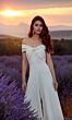 Alyce Paris 70013 Off The Shoulder Wide Leg Wedding Jumpsuit