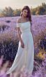 Alyce Paris 70014 Pleated Bodice Off The Shoulder Bridal Jumpsuit