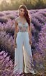 Alyce Paris 70017 Spaghetti Straps Lace Bodice Wedding Jumpsuit