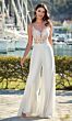 Alyce Paris 70017 Spaghetti Straps Lace Bodice Wedding Jumpsuit