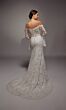 Alyce Paris 7156 Flounce Sleeves Strapless Lace Bridal Dress