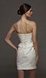 Alyce Paris 70093 Strapless Peplum Waist Jacquard Short Bridal Dress