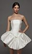 Alyce Paris 70101 Bow Skirt Mikado Strapless Short Wedding Dress