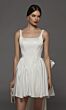 Alyce Paris 70103 Satin Back Bow Square Neck Short Bridal Dress