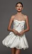 Alyce Paris 70108 Corset Bodice Satin Bubble Skirt Short Bridal Dress