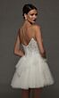 Alyce Paris 70114 Sheer Sleeve A-Line Tulle Skirt Short Wedding Dress