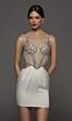 Alyce Paris 70122 Fitted Plunging Neck Scoop Back Short Bridal Dress