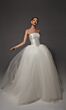 Alyce Paris 7182 Strapless Straight Neck Tulle Skirt Wedding Gown