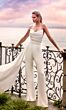 Alyce Paris 70050 Draped Bodice Strapless Wedding Jumpsuit