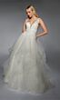 Alyce Paris 7126 Plunging Neck Flounce Skirt Bridal Gown