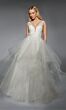 Alyce Paris 7126 Plunging Neck Flounce Skirt Bridal Gown