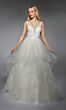 Alyce Paris 7126 Plunging Neck Flounce Skirt Bridal Gown
