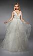 Alyce Paris 7131 Plunging Neck Flounce Skirt Wedding Dress