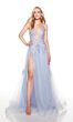 Alyce Paris 61263 Floral Appliques Lace-Up Back Dress