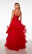 Alyce Paris 61476 Flounce Skirt Plunging Neck Dress
