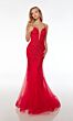 Alyce Paris 61478 Plunging Neck Lace-Up Dress