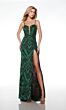 Alyce Paris 61481 Aztec Beadwork High Slit Dress