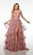 Alyce Paris 61525 Layered Skirt Lace Bodice Dress