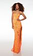 Alyce Paris 61550 Fringe Slit Floral Sequin Dress