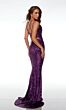 Alyce Paris 61626 Cowl Neckline Lace-Up Dress