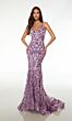 Alyce Paris 61659 V-Neck Sequin Lace-Up Dress