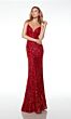 Alyce Paris 61677 Strappy Back Paisley Sequin Dress