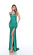 Alyce Paris 88002 Sequin Spaghetti Strap High Slit Dress