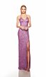 Alyce Paris 88002 Sequin Spaghetti Strap High Slit Dress