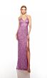 Alyce Paris 88002 Sequin Spaghetti Strap High Slit Dress