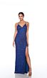 Alyce Paris 88002 Sequin Spaghetti Strap High Slit Dress