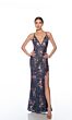 Alyce Paris 88012 High Slit Scallop V-Neck Dress