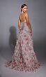 Alyce Paris 61730 Ruffle Skirt Floral Halter Neck Dress