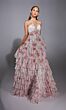 Alyce Paris 61730 Ruffle Skirt Floral Halter Neck Dress