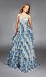 Alyce Paris 61730 Ruffle Skirt Floral Halter Neck Dress