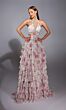 Alyce Paris 61730 Ruffle Skirt Floral Halter Neck Dress