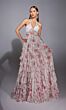 Alyce Paris 61730 Ruffle Skirt Floral Halter Neck Dress