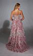 Alyce Paris 61732 Ruffle Skirt Floral Cowl Neck Dress