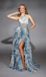 Alyce Paris 61753 Cross-Halter Neckline Floral Ruffle Dress