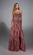 Alyce Paris 61762 Ruffle Skirt Strapless Glitter Dress