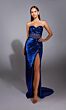 Alyce Paris 61764 High Slit Sheer Corset Sequin Dress