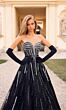 Alyce Paris 61770 Embellished Corset Strapless Glitter Dress