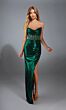 Alyce Paris 61784 Illusion Corset Strapless Metallic Dress