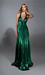 Alyce Paris 61792 Pleated Skirt Metallic Halter Neck Dress
